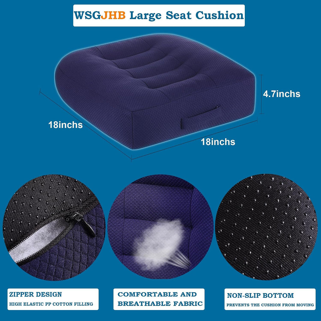 Office Chair Cushion Pillow Adult Car Booster Seat Cushions | Seat Cushions for Short People Effectively Increase Field of View Lower Back Fatigue Relief, for Home Anti-Slip 18X18X4.7"
