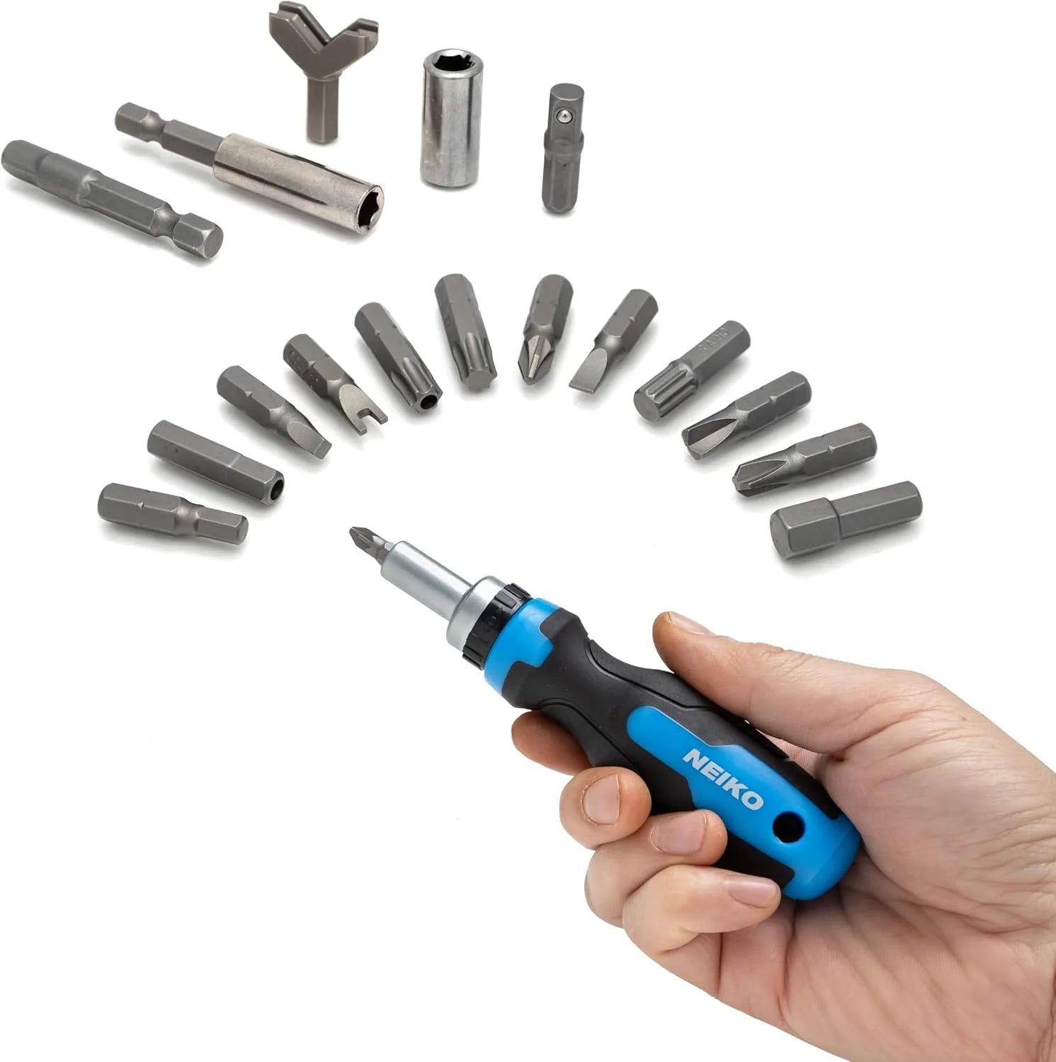 10082A Security Bit Set and Ratcheting Screwdriver | 101 Piece Set | Chrome Vanadium Steel | Screwdriver Bit Set Phillips, Tamperproof Torx Bits, & Flat | 1/4" Hex Shank Magnetic Bit Holder