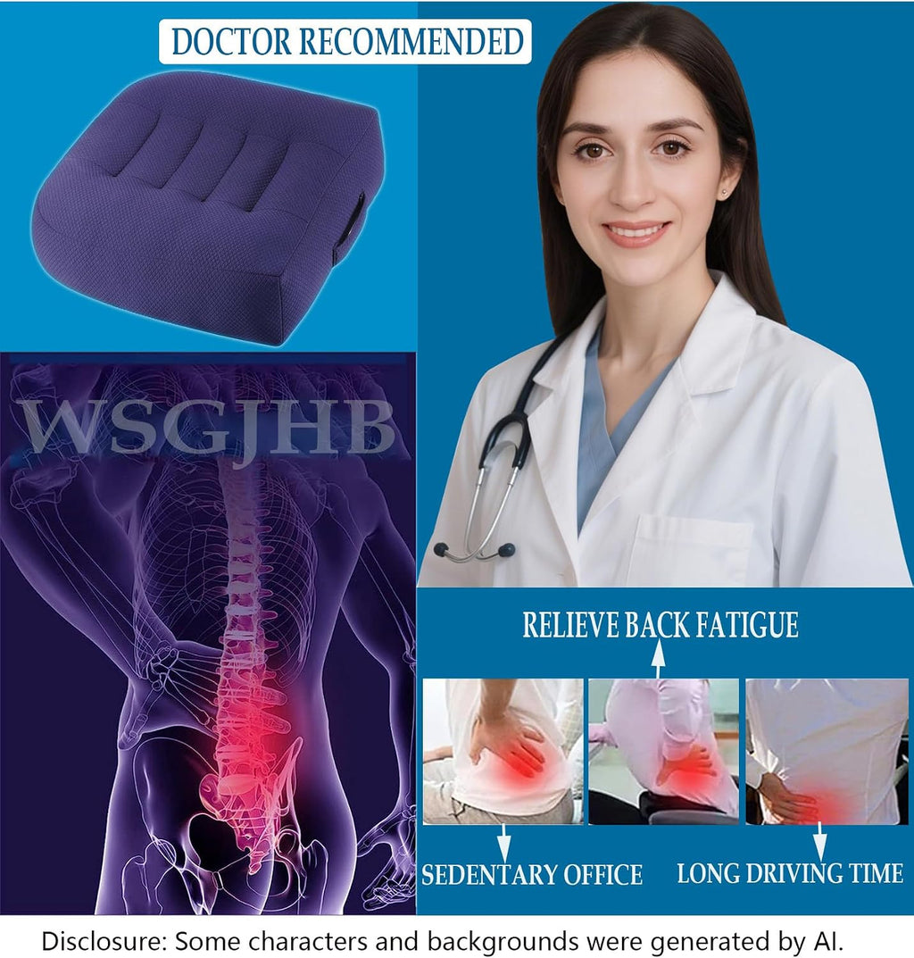 Office Chair Cushion Pillow Adult Car Booster Seat Cushions | Seat Cushions for Short People Effectively Increase Field of View Lower Back Fatigue Relief, for Home Anti-Slip 18X18X4.7"