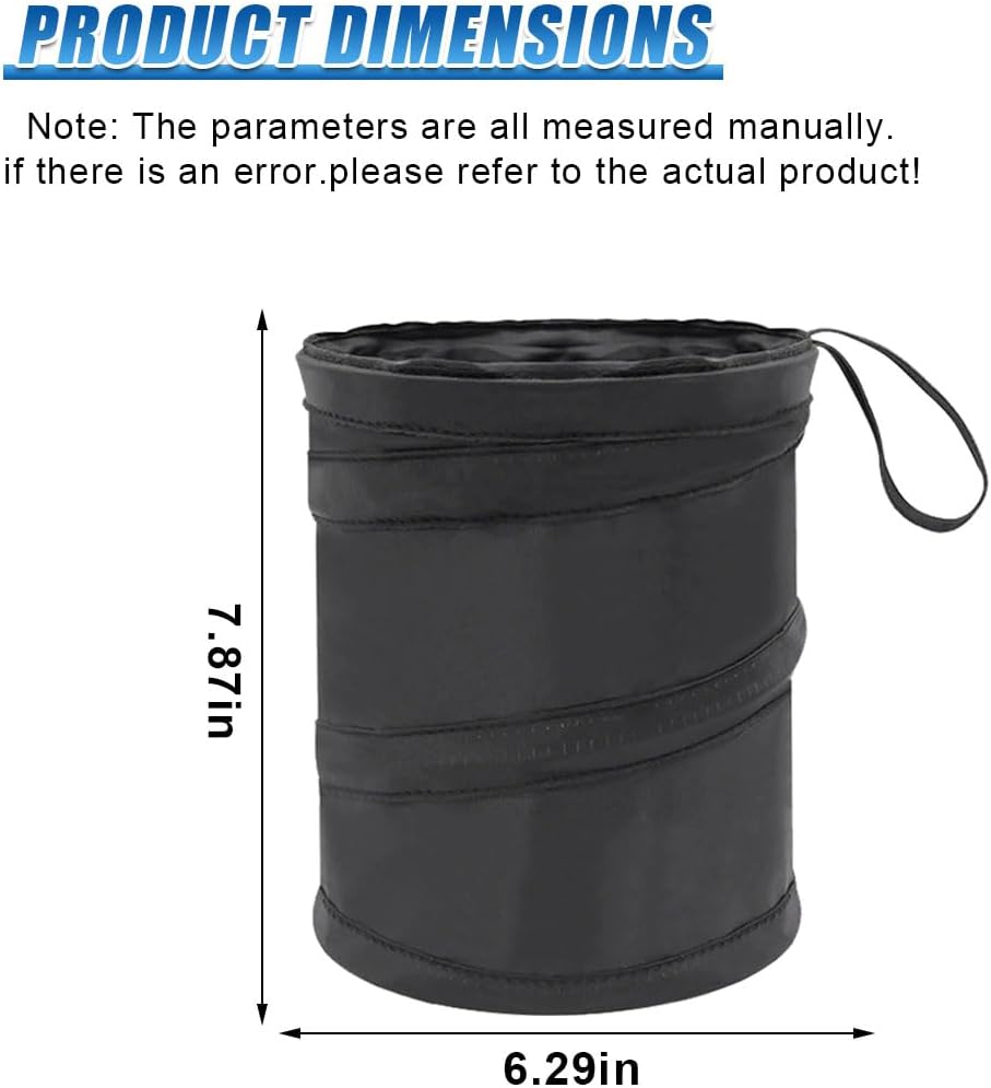 Revolutionize Your Ride with the 1.5 Gallon Collapsible Pop-Up Car Trash Can - The Ultimate Mini Portable Hanging Garbage Bin with Hook & Elastic Band for a Clean and Organized Vehicle!