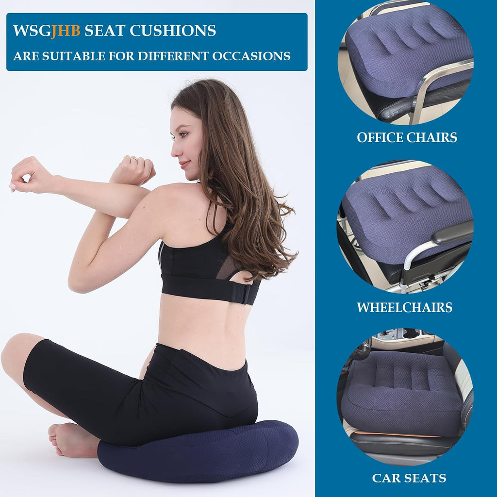 Office Chair Cushion Pillow Adult Car Booster Seat Cushions | Seat Cushions for Short People Effectively Increase Field of View Lower Back Fatigue Relief, for Home Anti-Slip 18X18X4.7"
