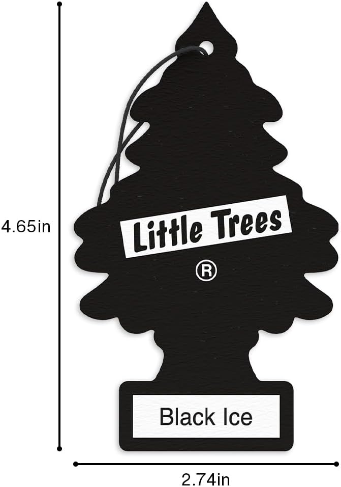 Transform Your Space with Little Trees Black Ice Air Freshener - Long Lasting Scent for Home and Auto - 24 Pack
