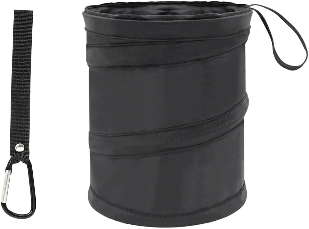 Revolutionize Your Ride with the 1.5 Gallon Collapsible Pop-Up Car Trash Can - The Ultimate Mini Portable Hanging Garbage Bin with Hook & Elastic Band for a Clean and Organized Vehicle!