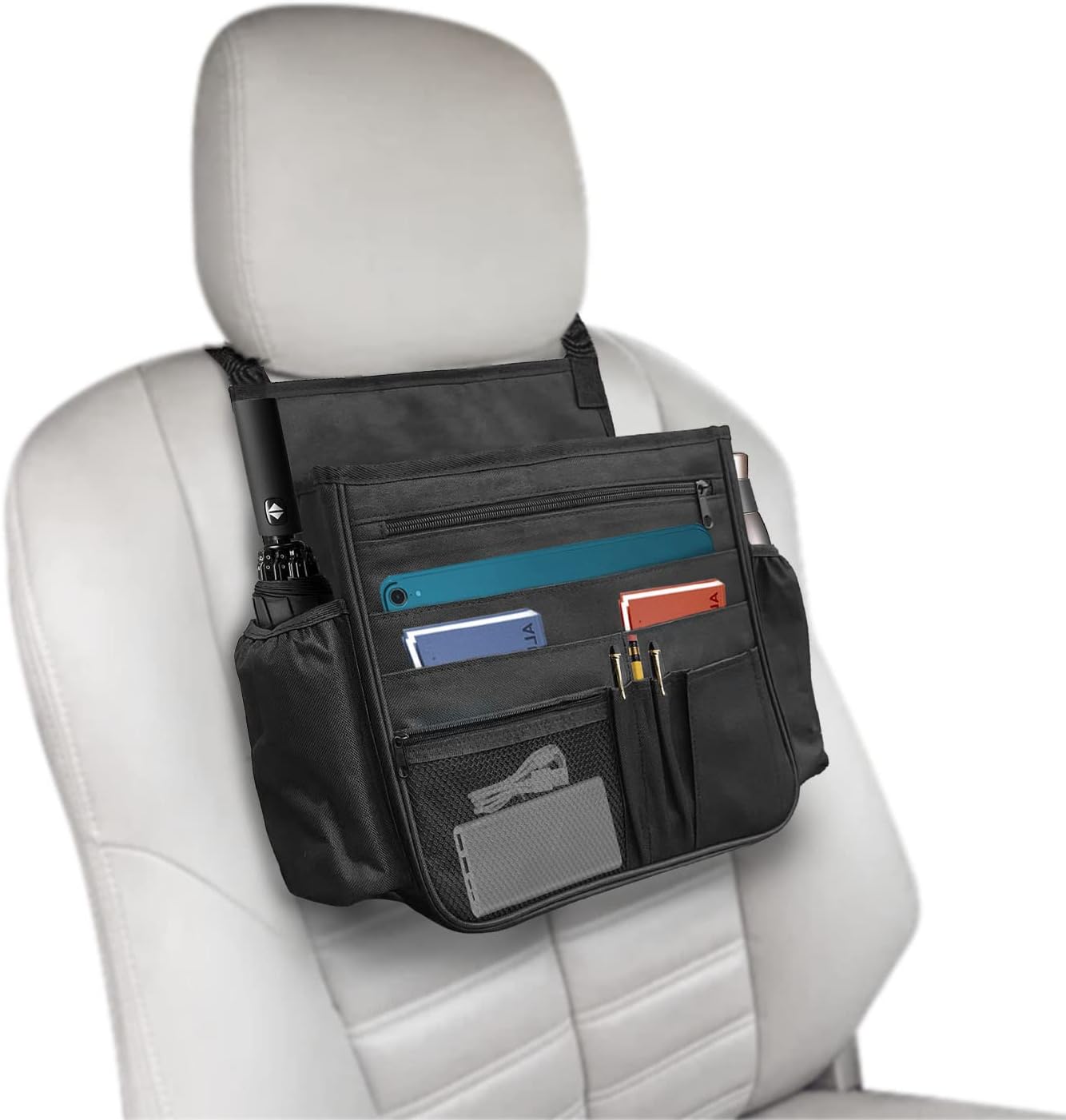 Ultimate Car Backseat Organizer - Versatile Hanging Storage Bag with Multiple Pockets and Cup Holders for Cars, Trucks, and SUVs