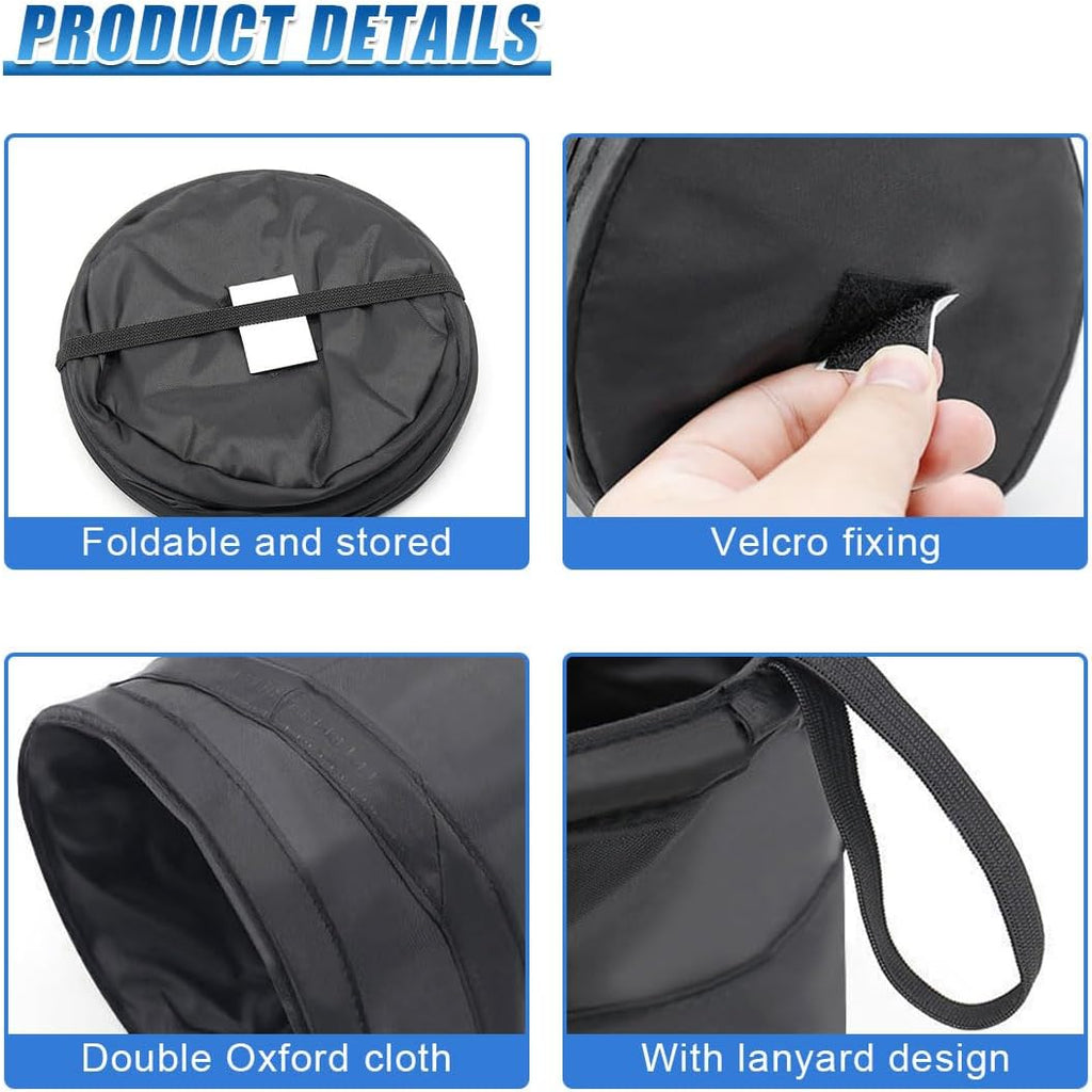 Revolutionize Your Ride with the 1.5 Gallon Collapsible Pop-Up Car Trash Can - The Ultimate Mini Portable Hanging Garbage Bin with Hook & Elastic Band for a Clean and Organized Vehicle!