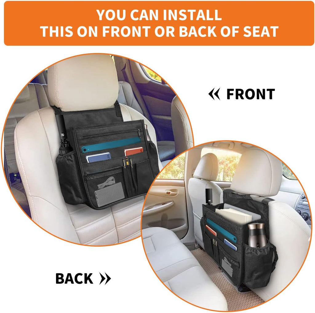 Ultimate Car Backseat Organizer - Versatile Hanging Storage Bag with Multiple Pockets and Cup Holders for Cars, Trucks, and SUVs