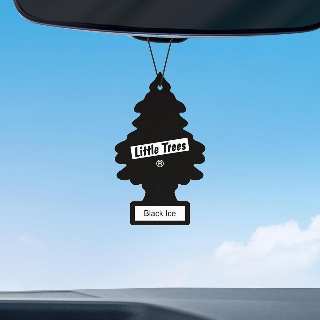 Transform Your Space with Little Trees Black Ice Air Freshener - Long Lasting Scent for Home and Auto - 24 Pack