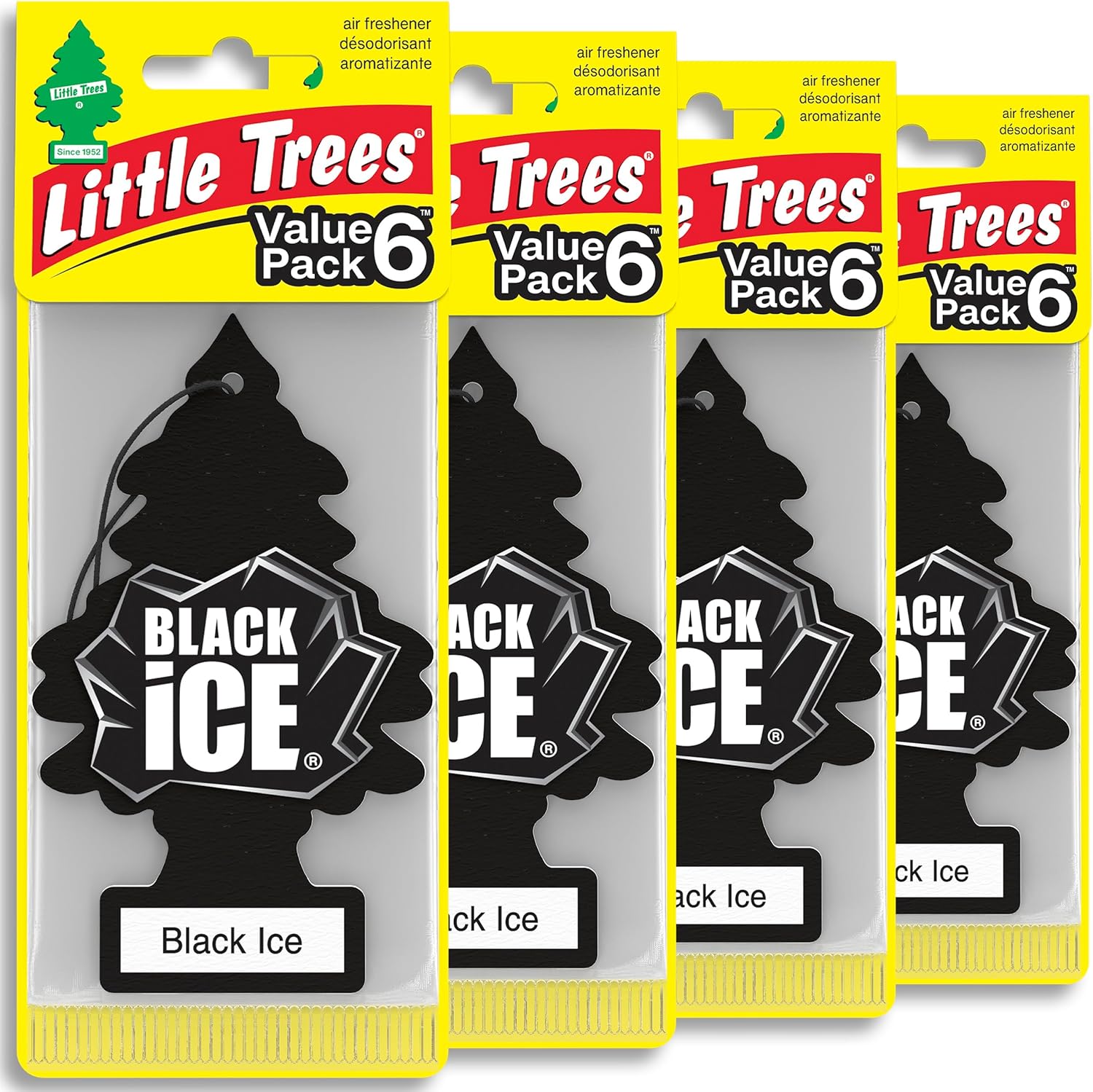 Transform Your Space with Little Trees Black Ice Air Freshener - Long Lasting Scent for Home and Auto - 24 Pack