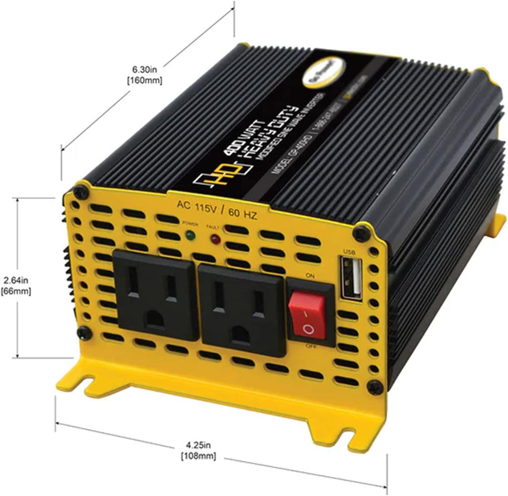 Milkcrate Vehicle and Mobile Office Work Station with 400 Watt Power Inverter | 400 Watt Power Inverter